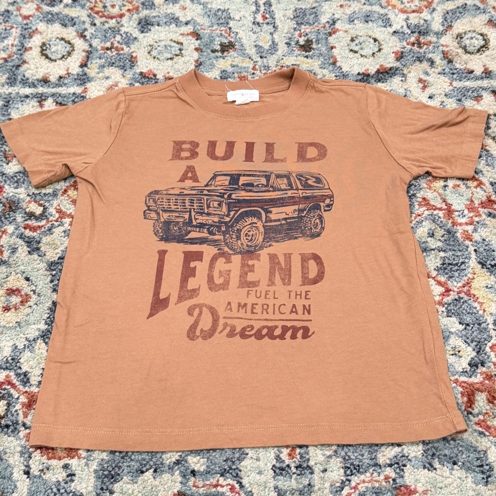 Scene & Heard Graphic Tee Fits Like Boys 5/6 Brown Truck American Dream Retro